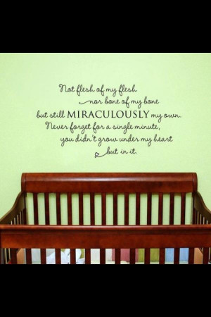 quote about adoption on a nursery wall. (a dream and a wish for us)