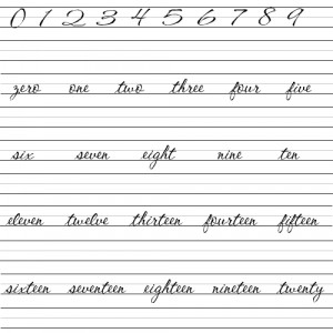 numbers cursive number writing write the number and words in cursive ...