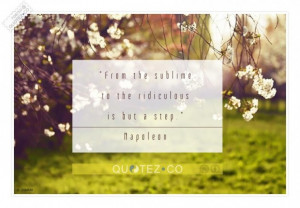 From the sublime to the ridiculous quote