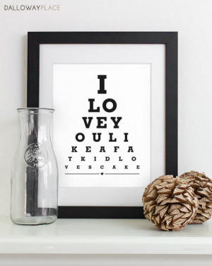 Wall Art Print Eye Chart - love quote art typography poster ...