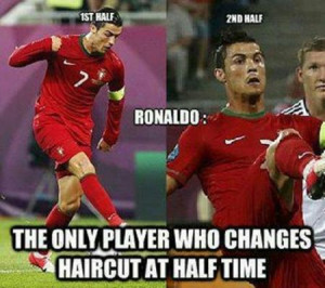 Funny football/soccer meme -ronaldo only player who changes haircut at ...