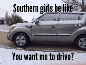 Snow in the south.
