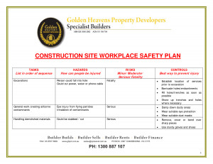 CONSTRUCTION SITE WORKPLACE SAFETY PLAN