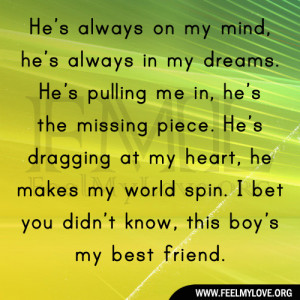 Quotes Always On My Mind ~ He's always on my mind, he's always in my ...