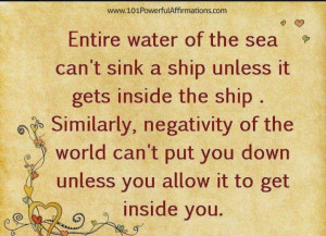 Don't allow negativity to get you down