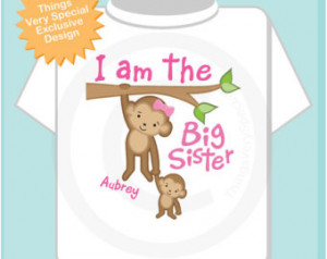 am the Big Sister Shirt or Onesie , Personalized I'm the Big Sister ...