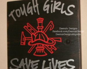 Female Firefighter Wall Hanging, Firefighter Decor, Distressed Wall ...