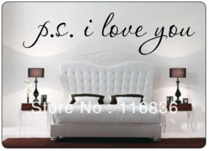 ... PS I Love You Famous Quotes Vinyl Bedro Art Mural Wall Quote Sying