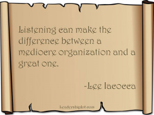 Lee Iacocca Quote about Listening