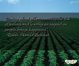 Caring about others, running the risk of