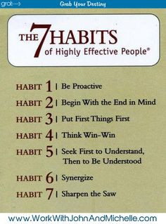 The 7 Habits of Highly Effective People…. I still keep this in my ...