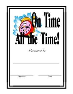 Free Certificate for Punctuality in Class. Perfect for elementary ...