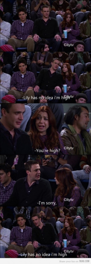 ... funny, high, himym, how i met your mother, lily, marshall, mosby, ted