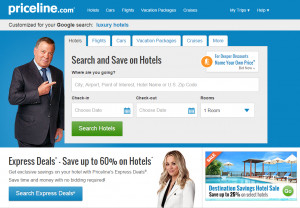 ... William Shatner does on this landing page from travel site Priceline