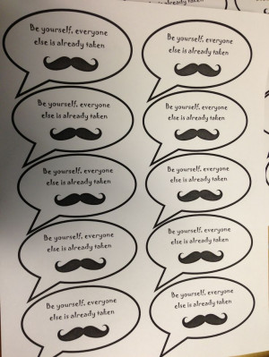 Mustache/positive self-talk stickers