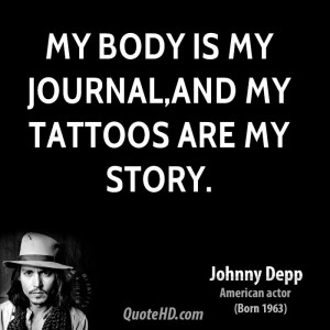 My body is my journal,and my tattoos are my story.