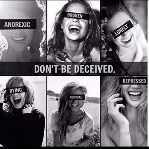 death depression suicidal self harm society anorexic bulimic decieved