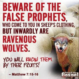 Beware of the false prophets.