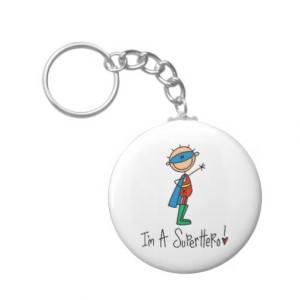 Stick Figure Super Hero Keychain