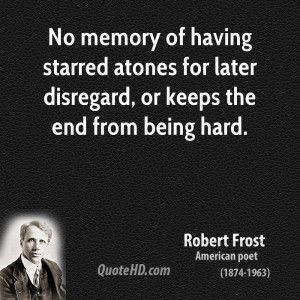 ... starred atones for later disregard, or keeps the end from being hard