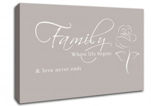 Home / Canvas Prints / Quotes / Family Quote Family Where Life Begins ...