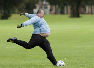 Funny Fat Man Boy Sport Football Soccer Photo Pose