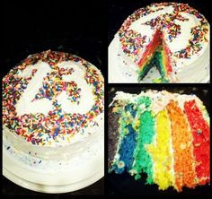 made a rainbow cake to celebrate my 23rd birthday.