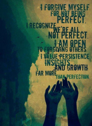 myself for not being perfect. I recognize we're all not perfect. I am ...