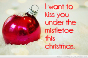 beautiful, christmas kissing, cute, i want to kiss you under the ...