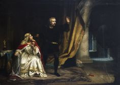 William Salter Herrick. Hamlet in the Queen's chamber. Oil on canvas ...