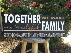 Blended Family Name Sign by ScrapCrazyDesigns on Etsy, $40.00