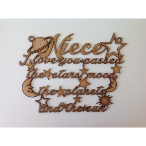 Laser Cut Niece I Love You Quote Sign