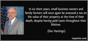 In six short years, small business owners and family farmers will once ...