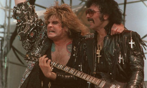 Ozzy Osbourne and Tony Iommi performing in Black Sabbath in 1985 ...