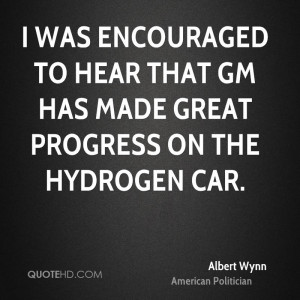 ... to hear that GM has made great progress on the hydrogen car