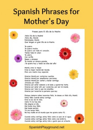 Kids can use the Spanish phrases for Mothers Day in cards and crafts.
