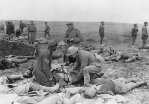 British prisoners of war search the bodies of dead soldiers for ...