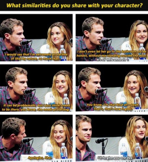 Theo James & Shailene Woodley promoting Divergent at Comic-con.