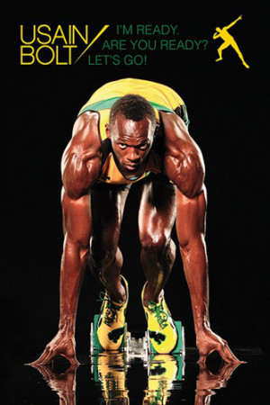 ... usain bolt i m ready are you ready let s go like a bolt of lightning