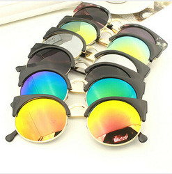 ... Women Mirror sun lenses shades BLACK GOLD sun specs UV400 Metal