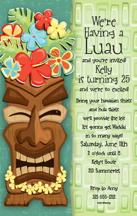 Fun for any luau or tropical themed party! This invitation design ...