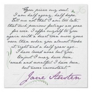 Jane Austen's Persuasion Quote #1 Print My absolute Favorite Jane ...