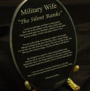 wife, I really understand what these poem means. Being a military wife ...