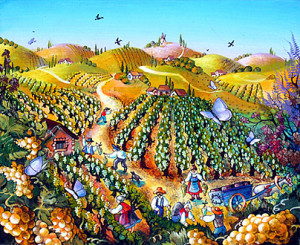 The Grape Harvest Begins by Charlotte Lachapelle