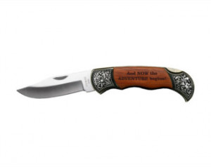... engraved quote on rosewood pocket knife gift personalized engraved