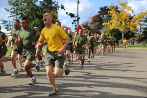 2nd Recruit Training Battalion scream cadences during the motivation ...
