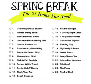 Spring Break Packing List: The Only 25 Items You Need To Bring (All At ...