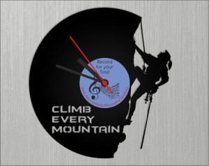 Wall vinyl record clock Climbing Silhouette, Quotes home decoration ...
