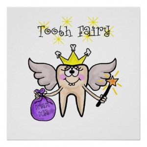 Tooth Fairy Funny Cartoon Poster Customize It!