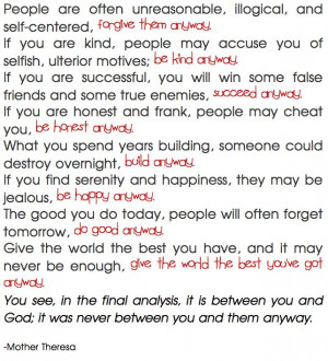 My Favorite Mother Teresa Quotes